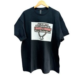 Graphic T-Shirt Womens XL Black I Raised A Marine Proud Marine Mom Military USMC